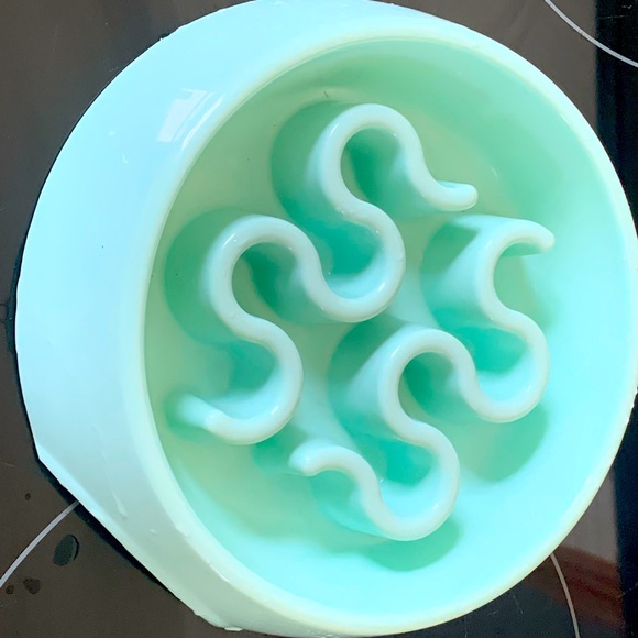Light Blue Pet Bowl Slow Down Feeder From Smoke Free home - Picture 1 of 3